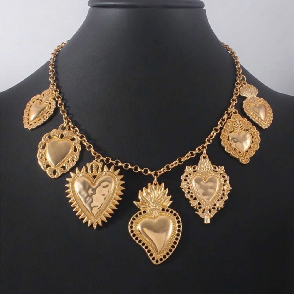 Gold Heart Pendant Necklace